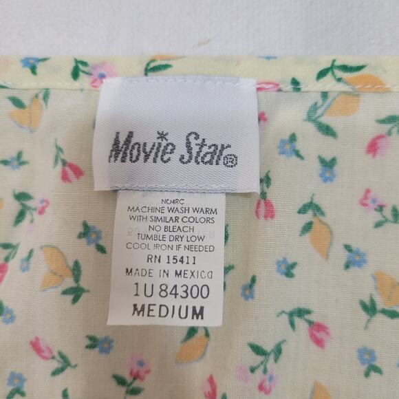 Vintage Movie Star midi nightgown floral lemon citrus pullover - Picture 8 of 8